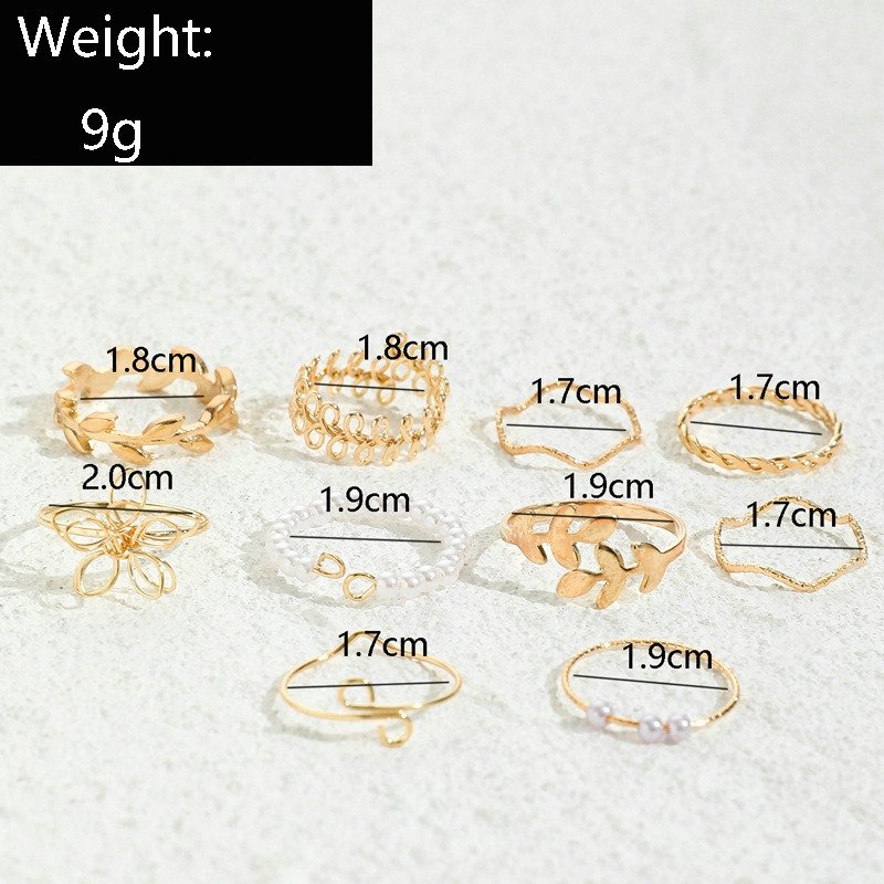 Boho Zircon Rings Set Gold Color Women Bohemia Crystal Letter LOVE Heart Moon Arrow Flower Ring Lovers Wedding Jewelry Gifts
