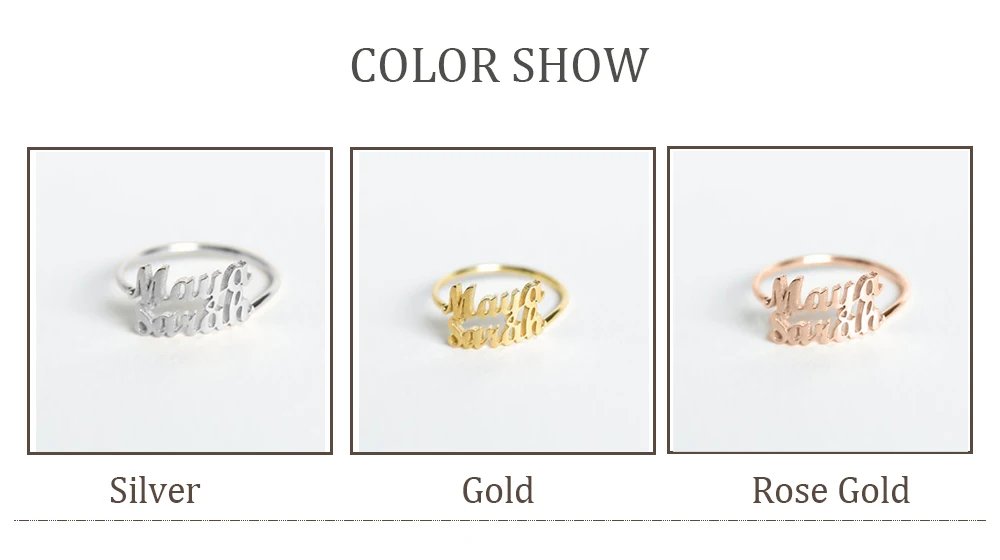 Personalised Custom Double Names Ring Gold Stainless Steel Open Adjustable Couple Promise Rings for Women Romantic Jewelry Gifts