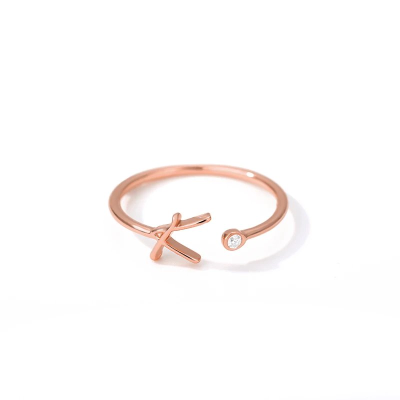 A-Z Initial Rings for Women Open Adjustable Stainless Steel Wedding Ring 2023 Trend Gold Color Couple Jewelry Accessories Gift