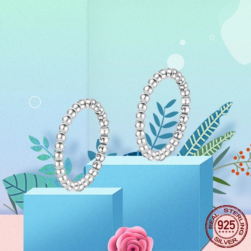 Women Silver Finger Rings for Women Original 925 Sterling Silver Cocktail Ring Geometric Cubic Zircon Heart Wedding Jewelry