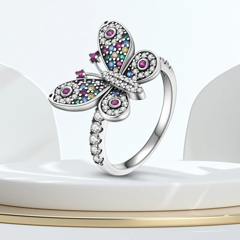 Women Silver Finger Rings for Women Original 925 Sterling Silver Cocktail Ring Geometric Cubic Zircon Heart Wedding Jewelry Women Silver Finger Rings for Women Original 925 Sterling Silver Cocktail Ring Geometric Cubic Zircon Heart Wedding Jewelry