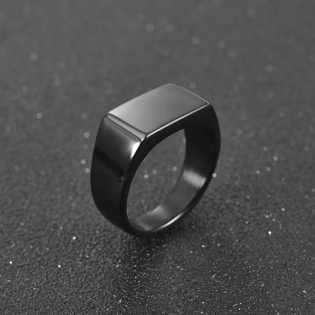 Men's Ring Punk Rock Smooth 316L Stainless Steel Signet Ring For Men Hip Hop Party Jewelry Wholesale Male Wedding Anel