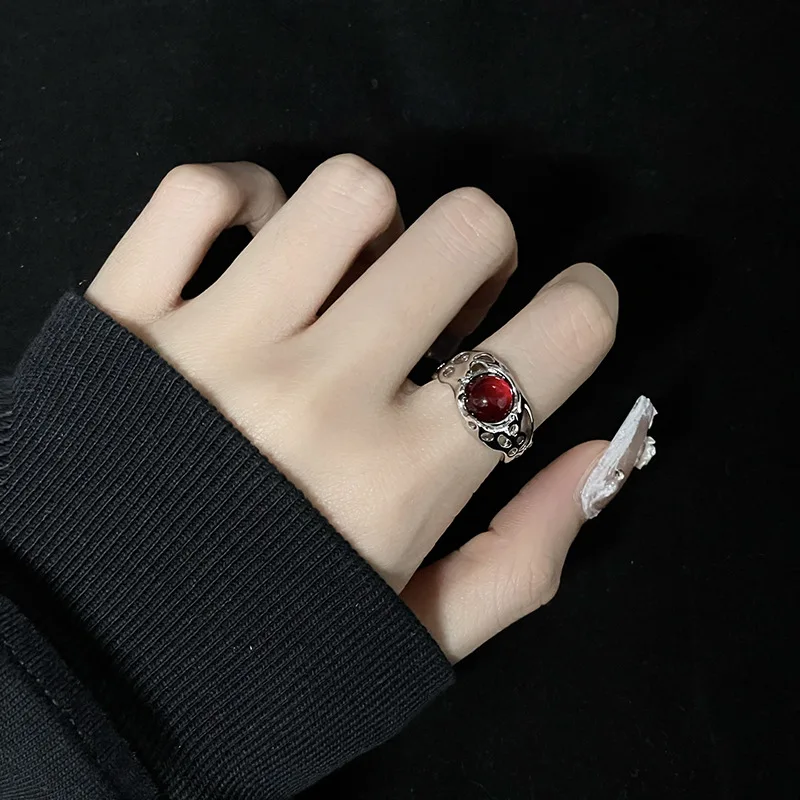 Irregular Open Rings Moonstone Heart Finger Rings For Women Girls Kpop Sweet Cool Trendy Aesthetic Jewelry Gifts Wholesale Irregular Open Rings Moonstone Heart Finger Rings For Women Girls Kpop Sweet Cool Trendy Aesthetic Jewelry Gifts Wholesale