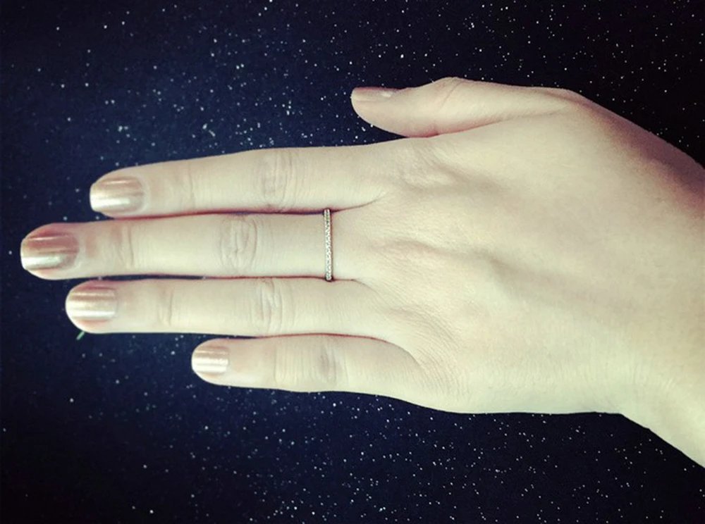 Love Cute Wedding Engagement Rings for Women Micro Pave CZ Crystal Sliver Color Dainty Ring Fashion Jewelry All Size