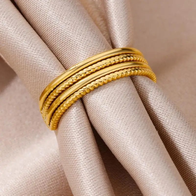 Ring for Women Stainless Steel Angel Feather Gold Color Rings Female Vintage Jewelry Finger Accessories Free Shipping Anillos