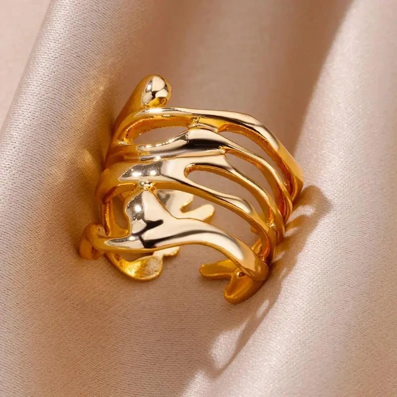 Ring for Women Stainless Steel Angel Feather Gold Color Rings Female Vintage Jewelry Finger Accessories Free Shipping Anillos