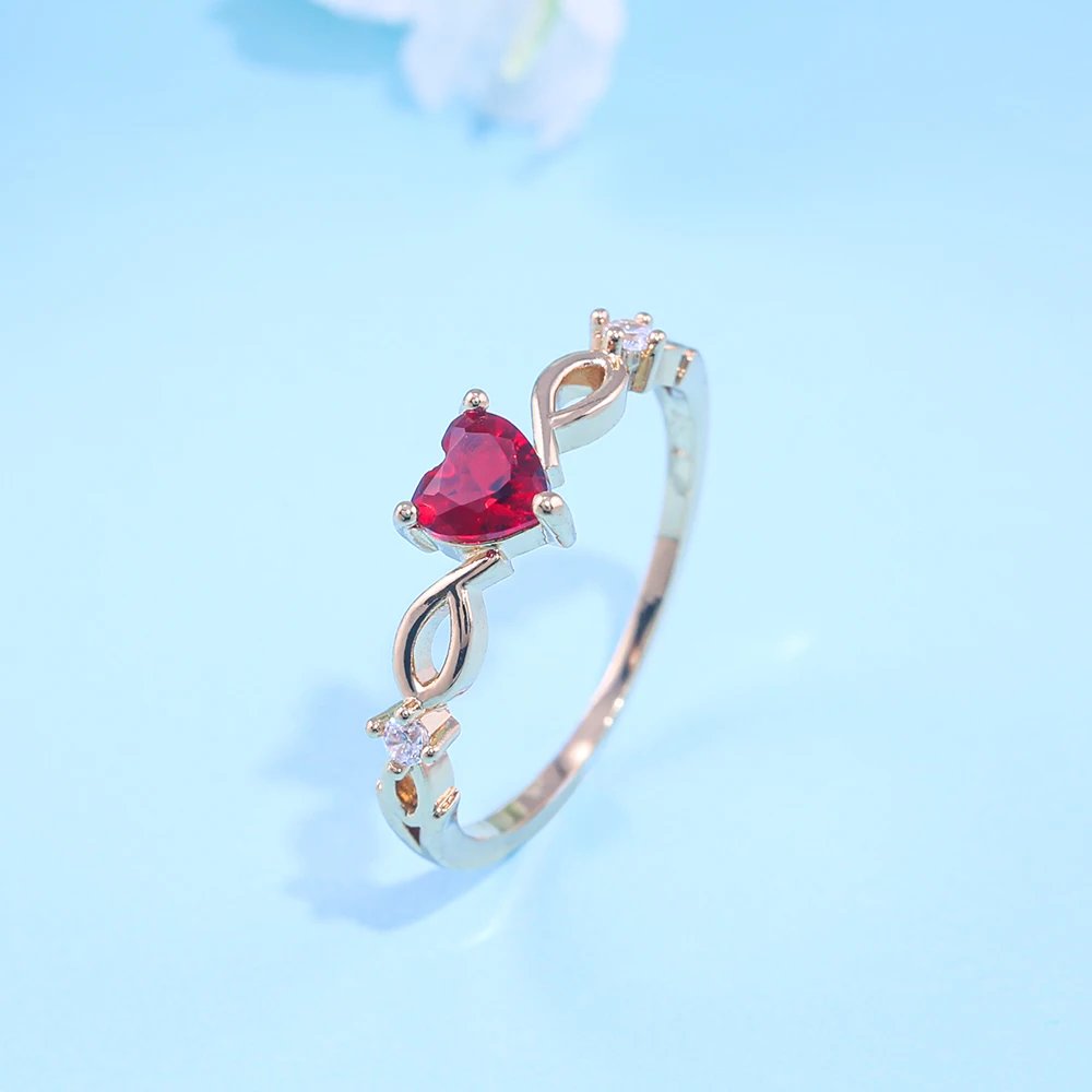 Simple Heart Ring For Women Female Cute Finger Rings Romantic Birthday Gift For Girlfriend Fashion Zircon Stone Jewelry