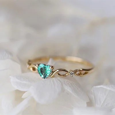 Simple Heart Ring For Women Female Cute Finger Rings Romantic Birthday Gift For Girlfriend Fashion Zircon Stone Jewelry