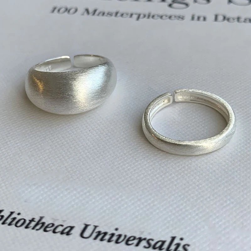 925 Sterling Silver Irregular Water Droplets Cross Ring Female Simple Retro Style Handmade Jewelry