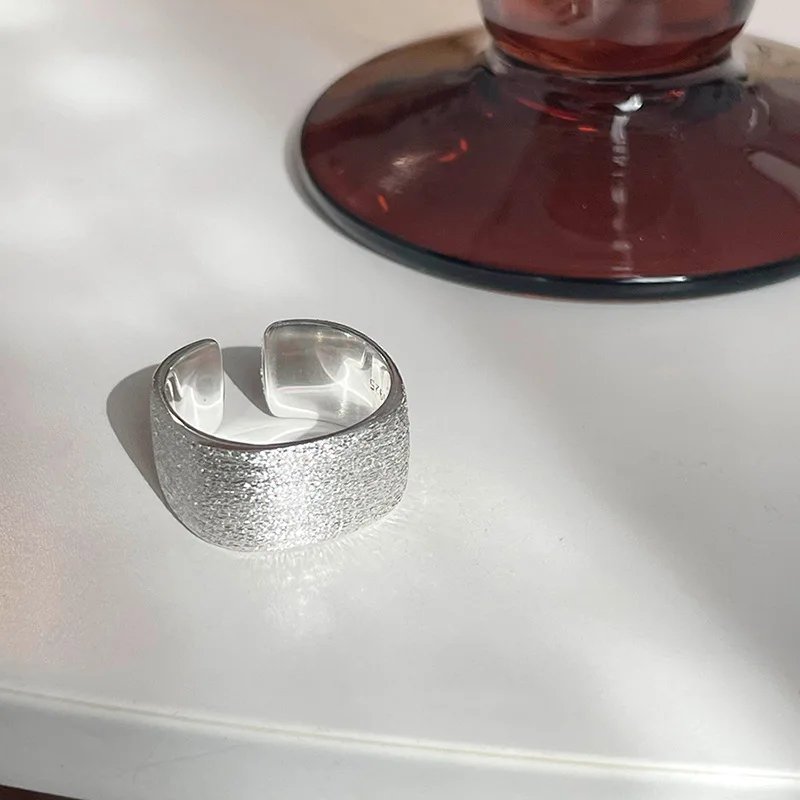 925 Sterling Silver Irregular Water Droplets Cross Ring Female Simple Retro Style Handmade Jewelry