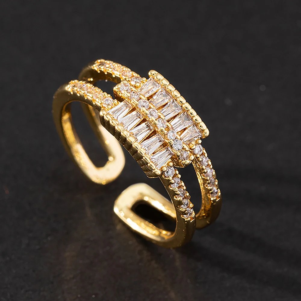 Stainless Steel Rings for Women Gold Plated Cubic Zirconia Ring 2023 Trend Luxury Korean Fashion Aesthetic Jewelry anillos mujer Stainless Steel Rings for Women Gold Plated Cubic Zirconia Ring 2023 Trend Luxury Korean Fashion Aesthetic Jewelry anillos mujer