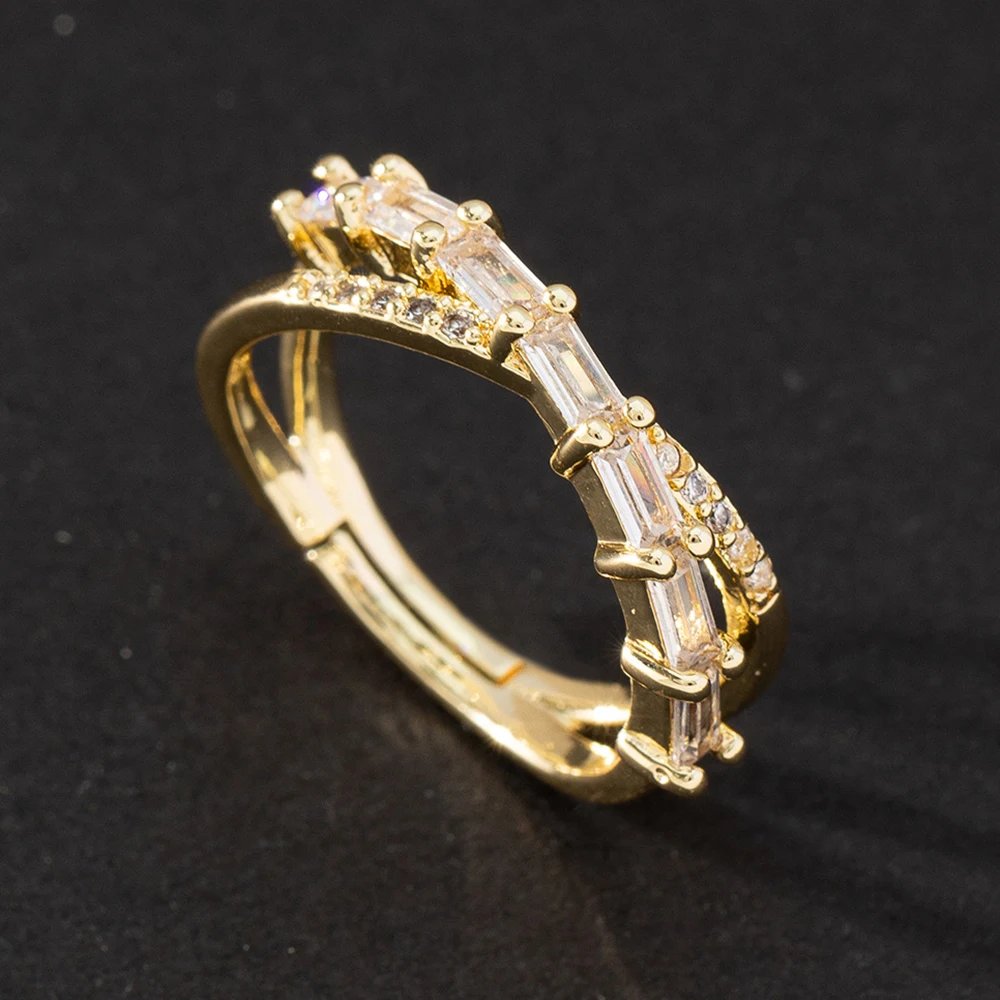 Stainless Steel Rings for Women Gold Plated Cubic Zirconia Ring 2023 Trend Luxury Korean Fashion Aesthetic Jewelry anillos mujer Stainless Steel Rings for Women Gold Plated Cubic Zirconia Ring 2023 Trend Luxury Korean Fashion Aesthetic Jewelry anillos mujer