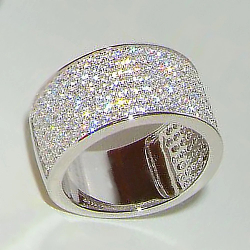 Paved CZ High Quality Silver Color Female Ring Simple Design Bling Bride Wedding Earrings Fancy Party Jewelry for Women Paved CZ High Quality Silver Color Female Ring Simple Design Bling Bride Wedding Earrings Fancy Party Jewelry for Women