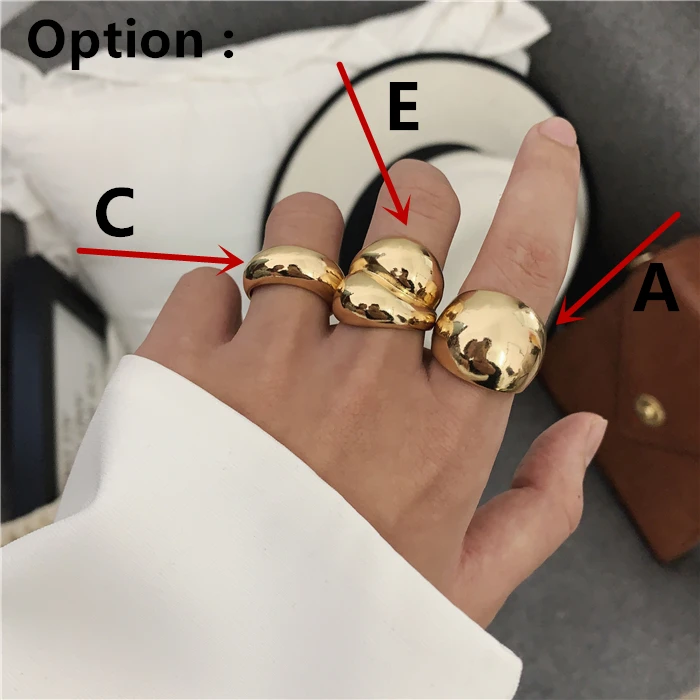 2024 Gold Color Silver Color Metal Minimalist Glossy Wide Open Rings Geometric Finger Rings for Women Men Jewelry 2024 Gold Color Silver Color Metal Minimalist Glossy Wide Open Rings Geometric Finger Rings for Women Men Jewelry