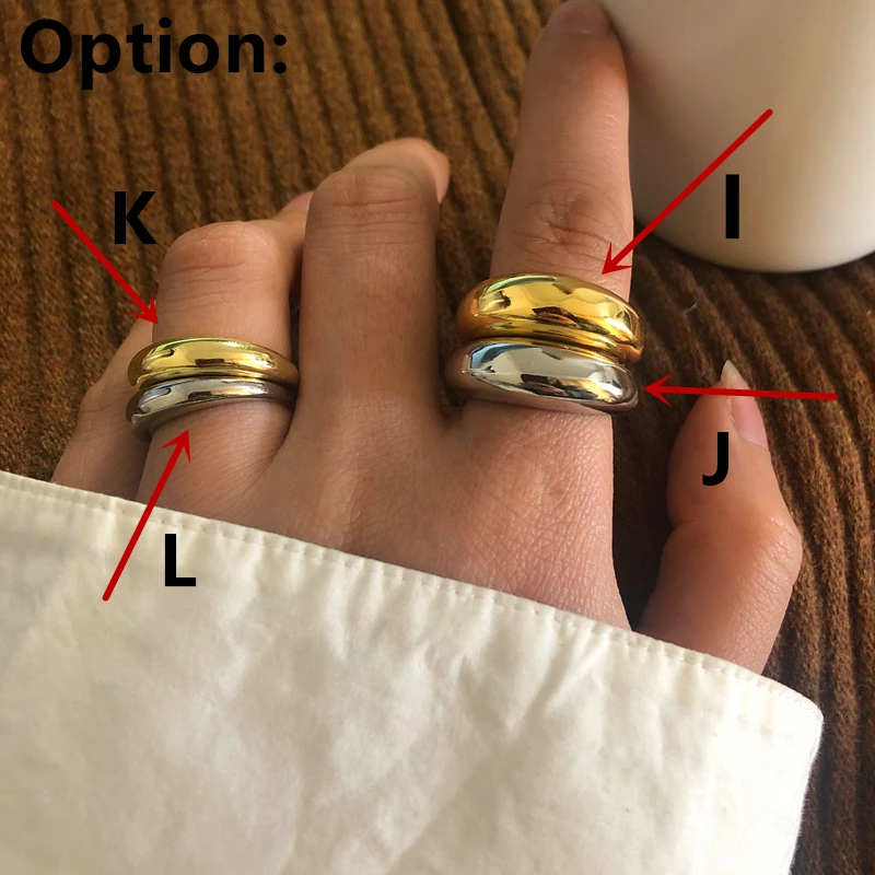 2024 Gold Color Silver Color Metal Minimalist Glossy Wide Open Rings Geometric Finger Rings for Women Men Jewelry 2024 Gold Color Silver Color Metal Minimalist Glossy Wide Open Rings Geometric Finger Rings for Women Men Jewelry