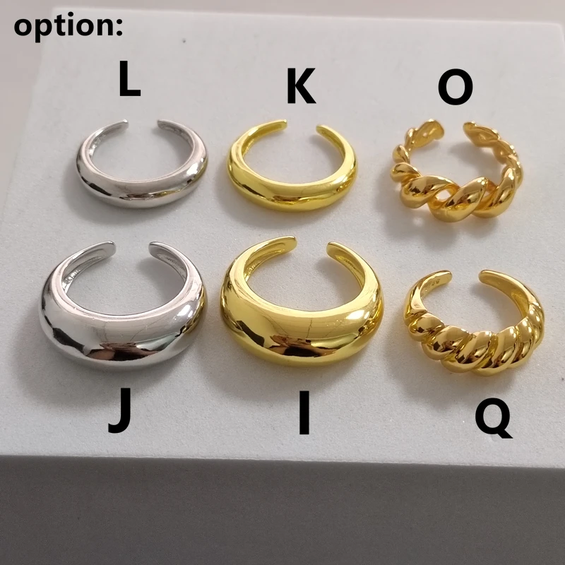 2024 Gold Color Silver Color Metal Minimalist Glossy Wide Open Rings Geometric Finger Rings for Women Men Jewelry 2024 Gold Color Silver Color Metal Minimalist Glossy Wide Open Rings Geometric Finger Rings for Women Men Jewelry