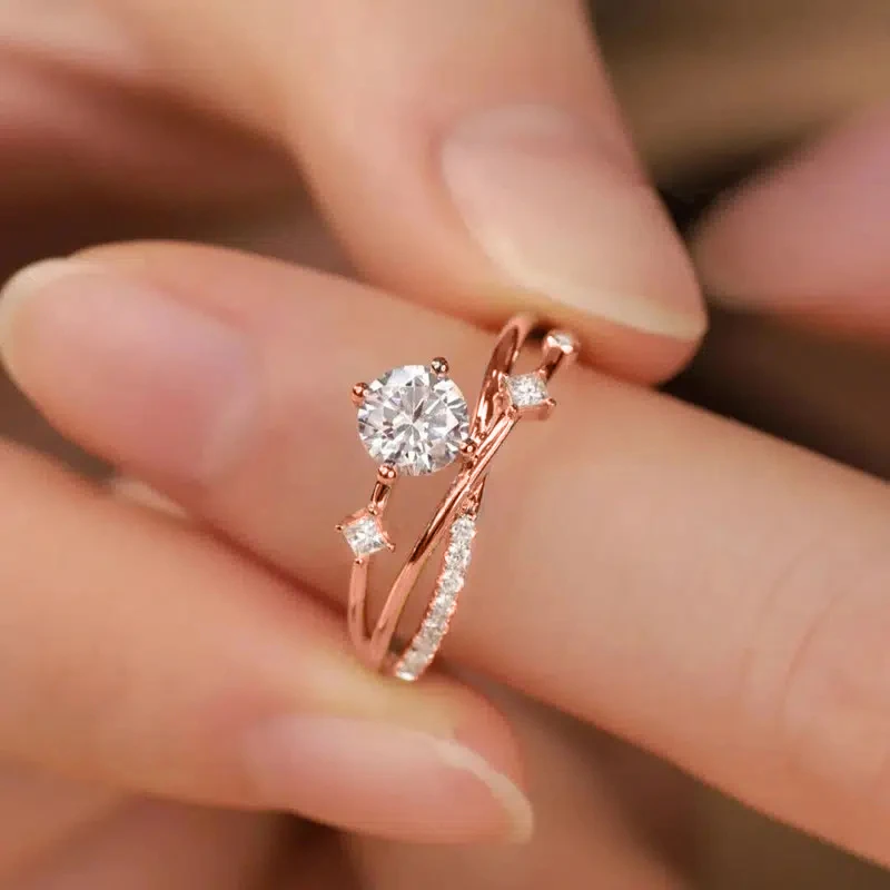New Twist Design Fancy Women Finger Rings with Shiny Cubic Zirconia Exquisite Engage Wedding Accessories Fashion Jewelry New Twist Design Fancy Women Finger Rings with Shiny Cubic Zirconia Exquisite Engage Wedding Accessories Fashion Jewelry