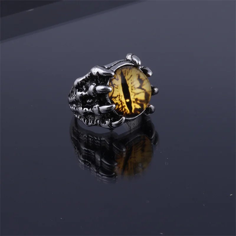 Gothic Colorful Evil Eye Rings For Men Women Personality Demon Claws Ring Punk Fashion Male Ring Jewelry Club Accessories Gifts
