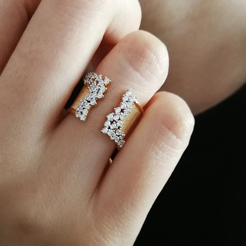 Trendy Luxury Gold Color Cubic Zirconia Ring for Women Modern Wide Band Finger Ring OL Style Female Jewelry Drop Shipping Trendy Luxury Gold Color Cubic Zirconia Ring for Women Modern Wide Band Finger Ring OL Style Female Jewelry Drop Shipping