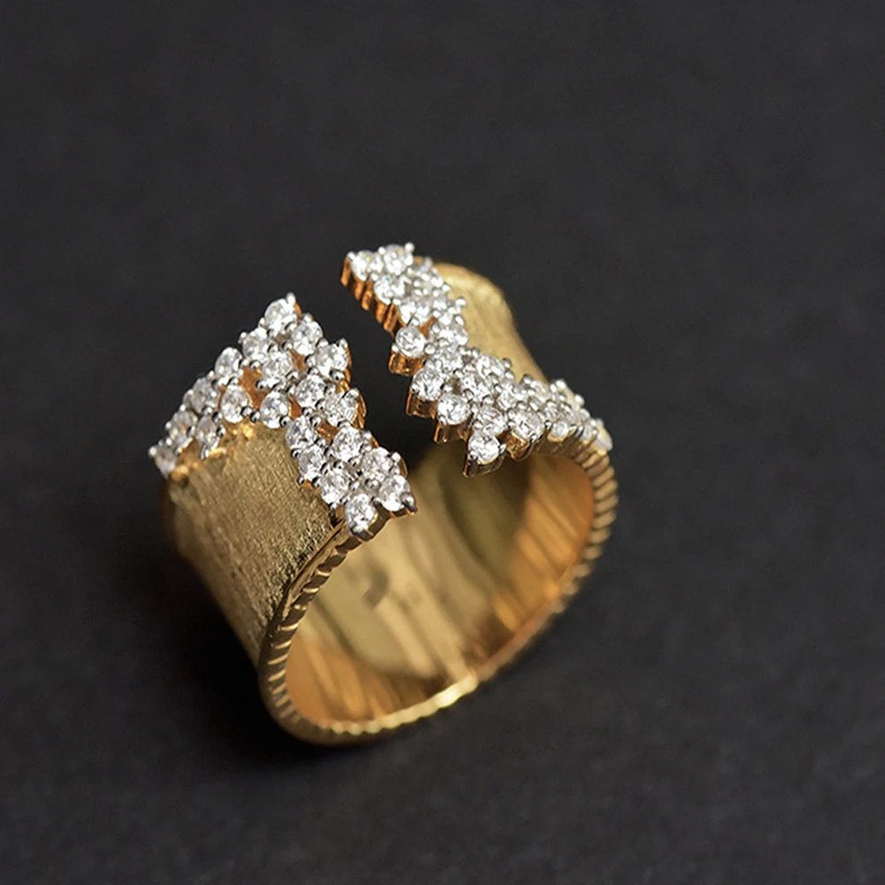 Trendy Luxury Gold Color Cubic Zirconia Ring for Women Modern Wide Band Finger Ring OL Style Female Jewelry Drop Shipping Trendy Luxury Gold Color Cubic Zirconia Ring for Women Modern Wide Band Finger Ring OL Style Female Jewelry Drop Shipping