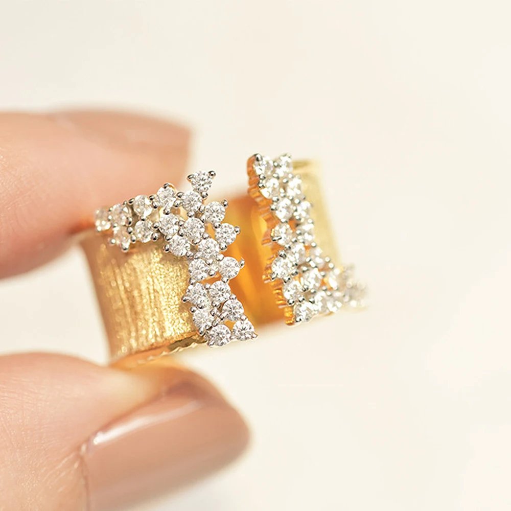 Trendy Luxury Gold Color Cubic Zirconia Ring for Women Modern Wide Band Finger Ring OL Style Female Jewelry Drop Shipping Trendy Luxury Gold Color Cubic Zirconia Ring for Women Modern Wide Band Finger Ring OL Style Female Jewelry Drop Shipping