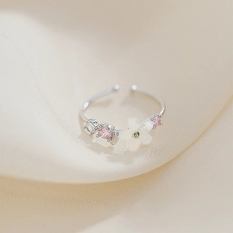 Luxury Zircon Flower Opening Rings for Women Cubic Zirconia Rose Cherry Blossom Tulip Adjustable Finger Ring Wedding Jewelry Luxury Zircon Flower Opening Rings for Women Cubic Zirconia Rose Cherry Blossom Tulip Adjustable Finger Ring Wedding Jewelry