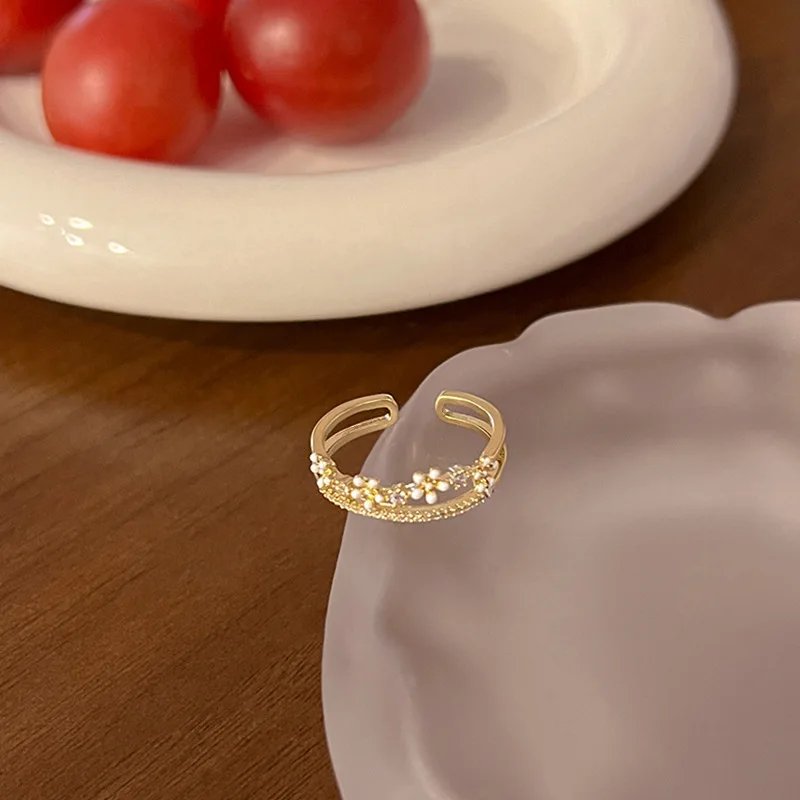 Luxury Zircon Flower Opening Rings for Women Cubic Zirconia Rose Cherry Blossom Tulip Adjustable Finger Ring Wedding Jewelry Luxury Zircon Flower Opening Rings for Women Cubic Zirconia Rose Cherry Blossom Tulip Adjustable Finger Ring Wedding Jewelry