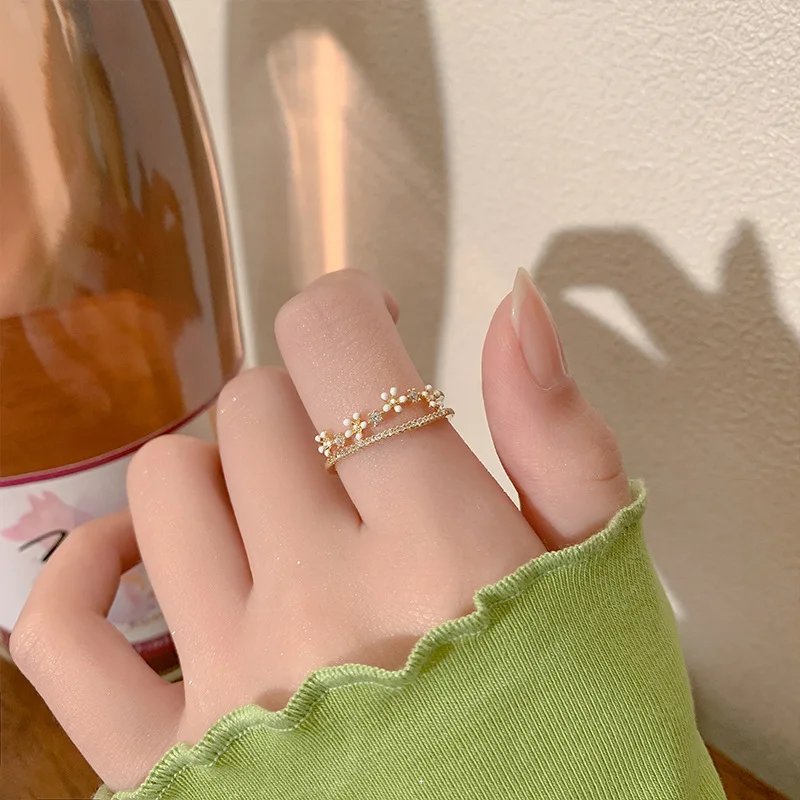Luxury Zircon Flower Opening Rings for Women Cubic Zirconia Rose Cherry Blossom Tulip Adjustable Finger Ring Wedding Jewelry Luxury Zircon Flower Opening Rings for Women Cubic Zirconia Rose Cherry Blossom Tulip Adjustable Finger Ring Wedding Jewelry