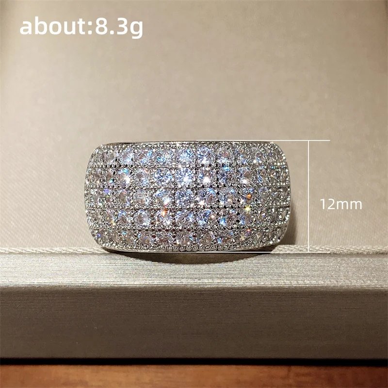 Ladies Miniature Pavé 5 Row CZ Ring Shiny Fashion Luxury Women's Rings Party Engagement Wedding Rings Jewelry Hot Sale Ladies Miniature Pavé 5 Row CZ Ring Shiny Fashion Luxury Women's Rings Party Engagement Wedding Rings Jewelry Hot Sale