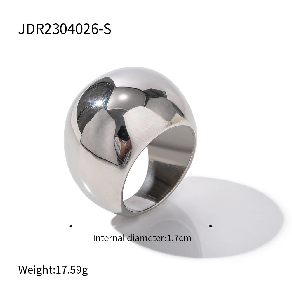 New 316L Stainless Steel Exaggerated Ball Ring for Women Metal Texture Trendy Romantic Waterproof Jewelry Gala Gift New 316L Stainless Steel Exaggerated Ball Ring for Women Metal Texture Trendy Romantic Waterproof Jewelry Gala Gift