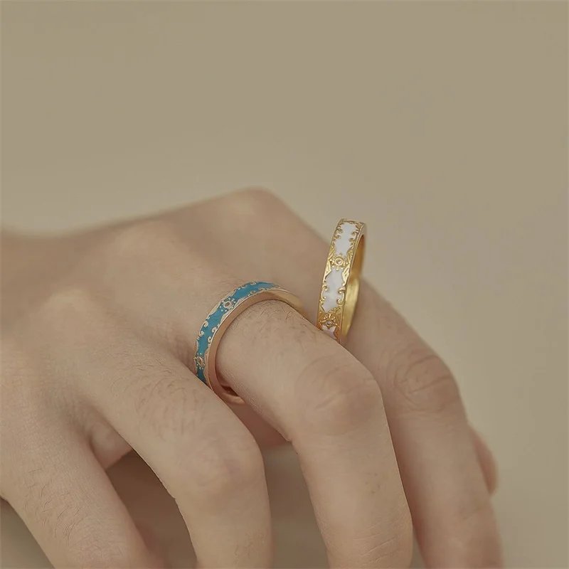 Gothic Star Shaped Open Ring for Women Men Fashion Metal Cross Sun Finger Punk Jewelry Wedding Party Couple Gifts Accessories