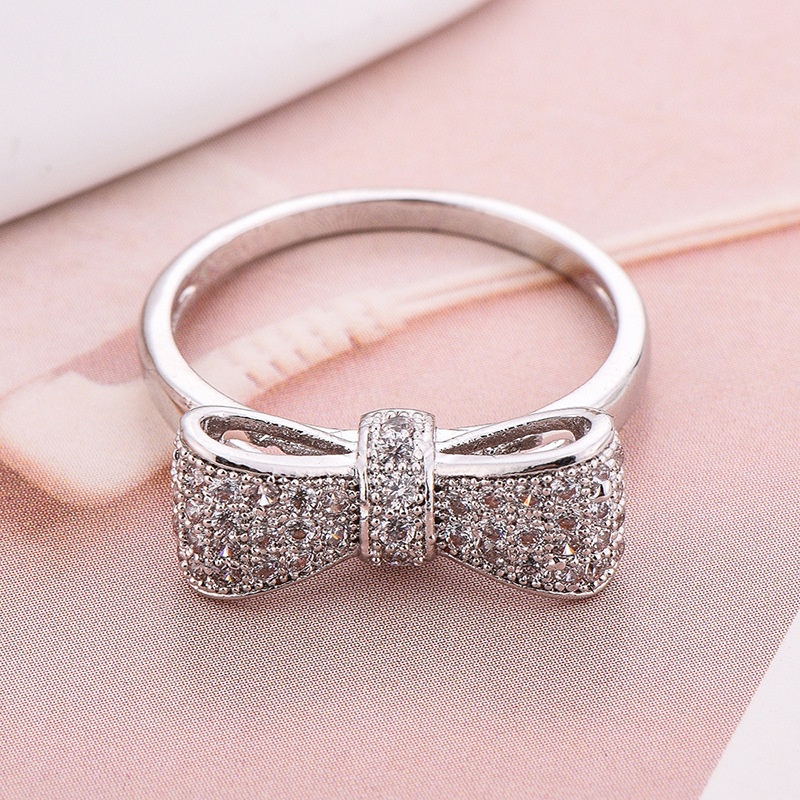 Delysia King Trendy Women's Bowknot Simplicity High-grade Crystal Wedding Bride Princess Engagement Ring Size 5 6 7 8 9 10 11 Delysia King Trendy Women's Bowknot Simplicity High-grade Crystal Wedding Bride Princess Engagement Ring Size 5 6 7 8 9 10 11