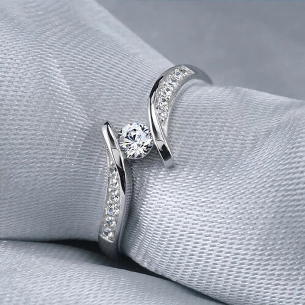 Minimalist Engagement Wedding Rings for Women Round Cubic Zirconia Simple Elegant Female Accessories 2022 Fashion Jewelry