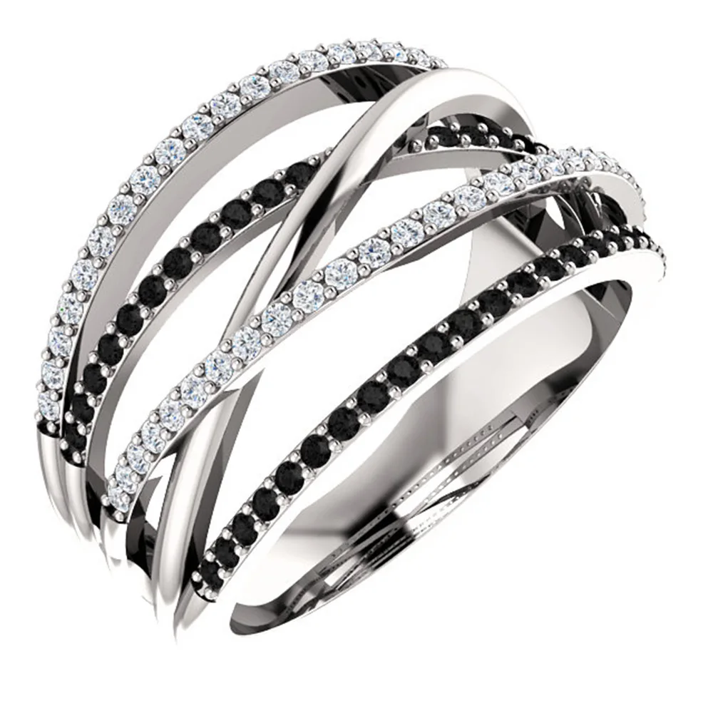 New Twist Ethnic Style Women Finger Rings With Black&White Stone Micro Paved Surprise Gift For Women Trendy Jewelry Rings New Twist Ethnic Style Women Finger Rings With Black&White Stone Micro Paved Surprise Gift For Women Trendy Jewelry Rings