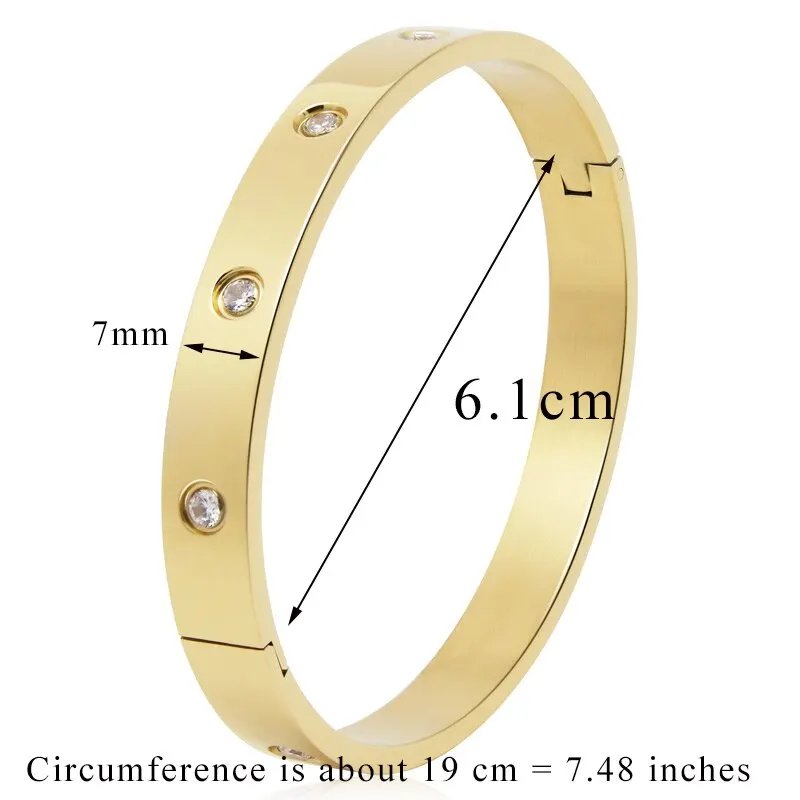 Stainless Steel Bracelets Woman Bangle Bangles for Woman Golden Love Crystal Wedding Feminina Luxury Jewellery Gifts