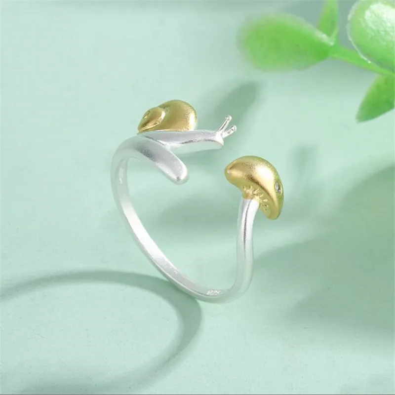Vintage Snails Mushroom Rings For Women Stainless Steel Animal Ring Korean Fashion Aesthetic Wedding Couple Jewelry anillos 2023 Vintage Snails Mushroom Rings For Women Stainless Steel Animal Ring Korean Fashion Aesthetic Wedding Couple Jewelry anillos 2023