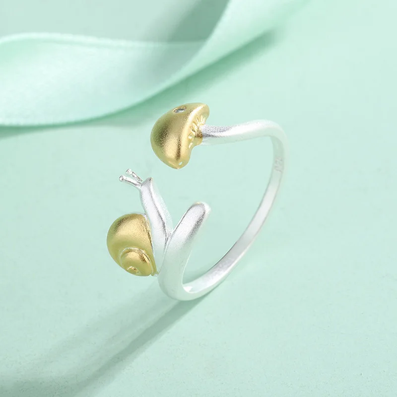 Vintage Snails Mushroom Rings For Women Stainless Steel Animal Ring Korean Fashion Aesthetic Wedding Couple Jewelry anillos 2023 Vintage Snails Mushroom Rings For Women Stainless Steel Animal Ring Korean Fashion Aesthetic Wedding Couple Jewelry anillos 2023