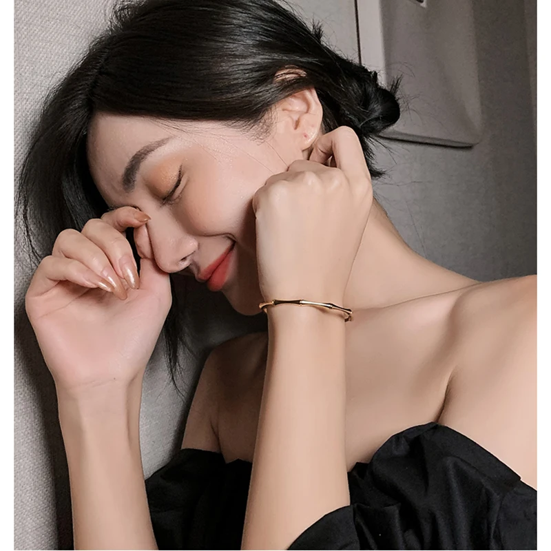 Stainless Steel Gold Color Bamboo Joint Bangles 2023 Trend Bracelet For Women Men Romantic Party Gift Fashion Jewelry Stainless Steel Gold Color Bamboo Joint Bangles 2023 Trend Bracelet For Women Men Romantic Party Gift Fashion Jewelry
