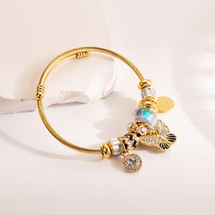 316L Stainless Steel Bracelet Butterfly Love Heart Bracelet for Women Metal Water Proof Luxury Bangles Femme Jewelry Accessories 316L Stainless Steel Bracelet Butterfly Love Heart Bracelet for Women Metal Water Proof Luxury Bangles Femme Jewelry Accessories