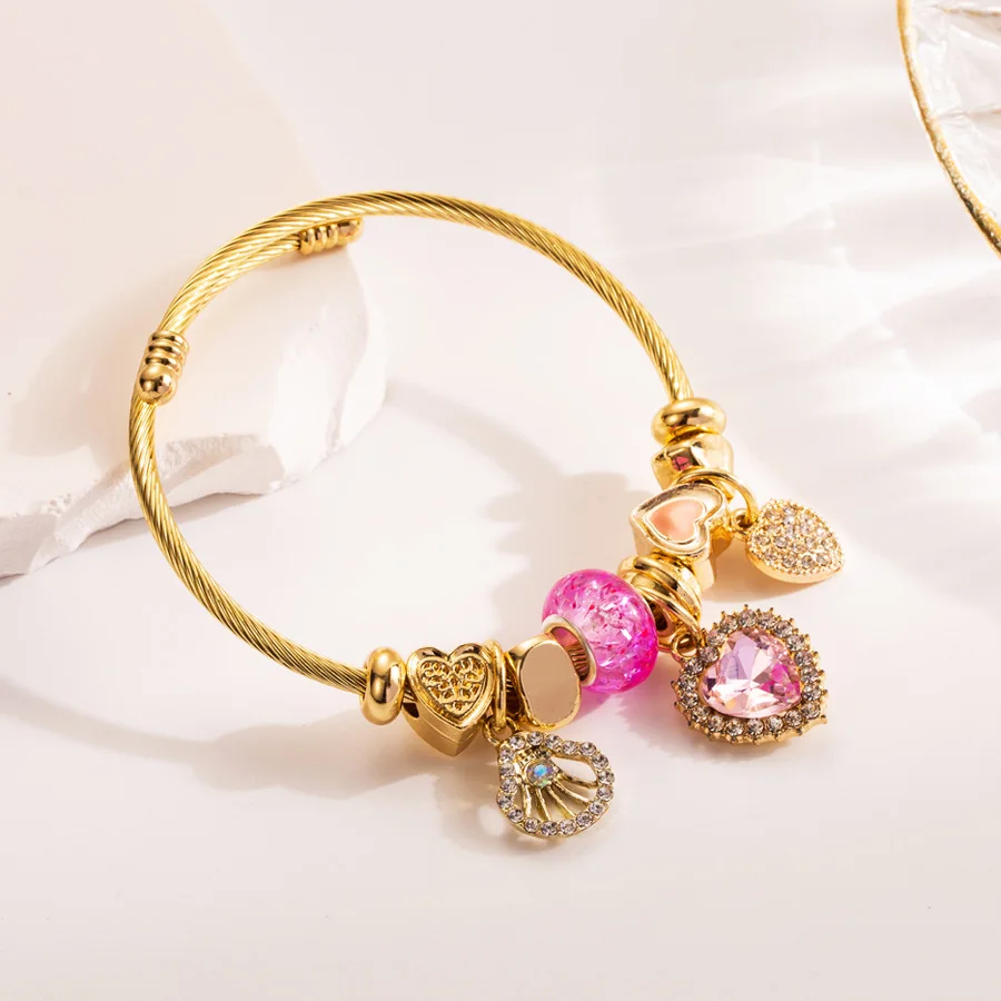316L Stainless Steel Bracelet Butterfly Love Heart Bracelet for Women Metal Water Proof Luxury Bangles Femme Jewelry Accessories 316L Stainless Steel Bracelet Butterfly Love Heart Bracelet for Women Metal Water Proof Luxury Bangles Femme Jewelry Accessories
