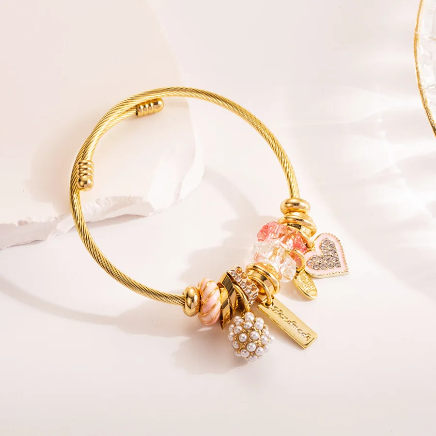 316L Stainless Steel Bracelet Butterfly Love Heart Bracelet for Women Metal Water Proof Luxury Bangles Femme Jewelry Accessories 316L Stainless Steel Bracelet Butterfly Love Heart Bracelet for Women Metal Water Proof Luxury Bangles Femme Jewelry Accessories