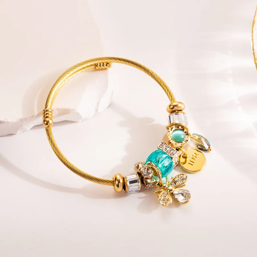 316L Stainless Steel Bracelet Butterfly Love Heart Bracelet for Women Metal Water Proof Luxury Bangles Femme Jewelry Accessories 316L Stainless Steel Bracelet Butterfly Love Heart Bracelet for Women Metal Water Proof Luxury Bangles Femme Jewelry Accessories