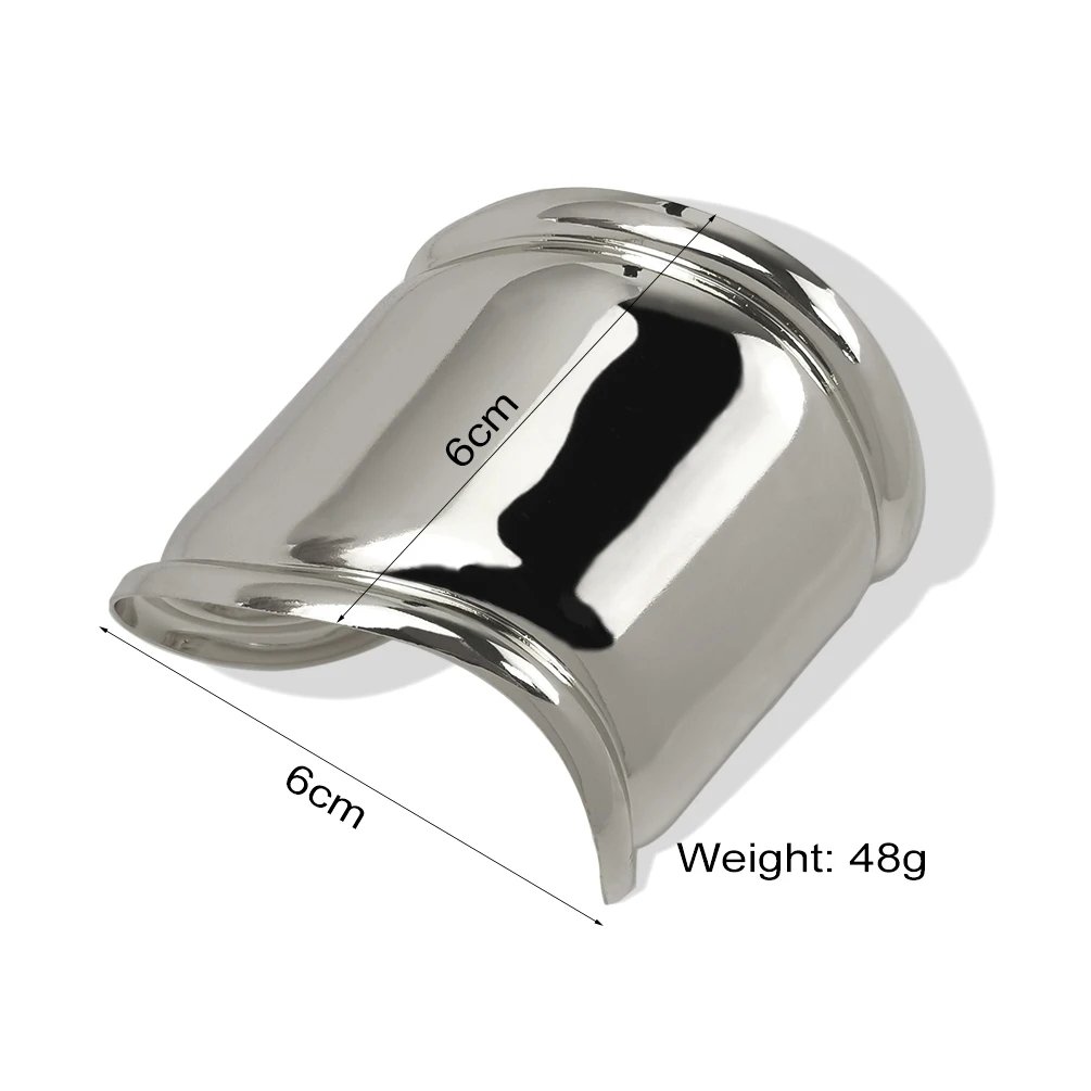 Punk Smooth Metal Cuff Bracelets & Bangles For Women Statement Opened Alloy Long Big Bangle Fashion Jewelry Gold Color