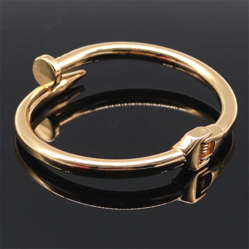 4 Color Classic Brand Nail Open Bracelets Female Temperament Simple Trendy Bracelet Stainles Steel Screw Bracelet For Women Gift 4 Color Classic Brand Nail Open Bracelets Female Temperament Simple Trendy Bracelet Stainles Steel Screw Bracelet For Women Gift