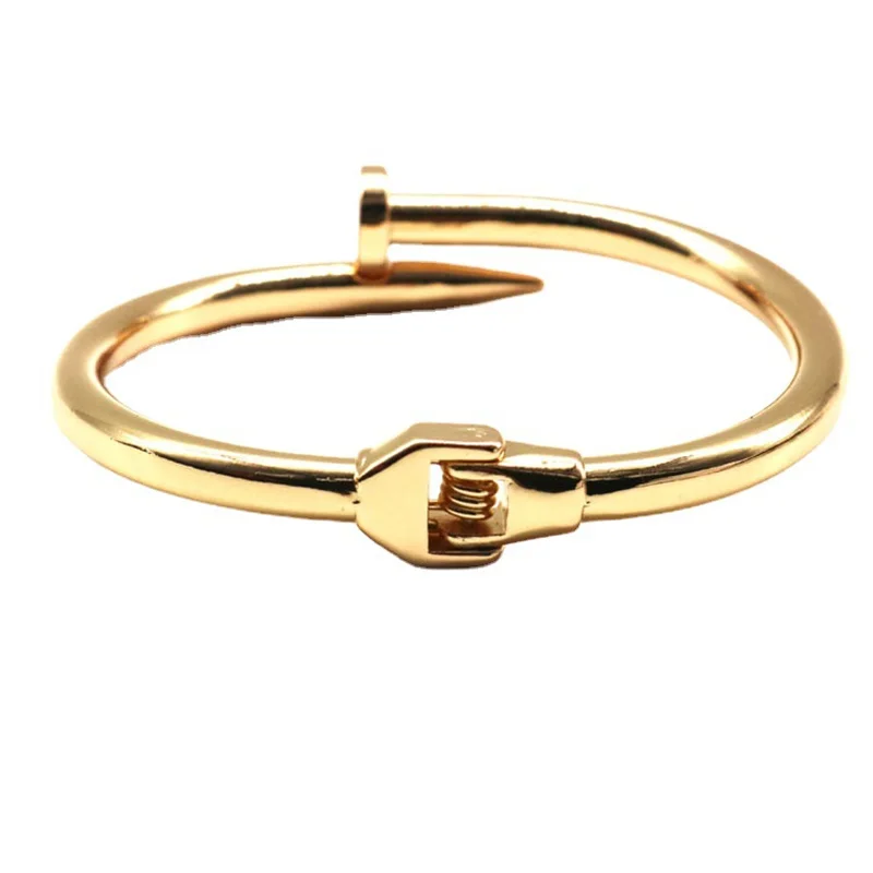 4 Color Classic Brand Nail Open Bracelets Female Temperament Simple Trendy Bracelet Stainles Steel Screw Bracelet For Women Gift 4 Color Classic Brand Nail Open Bracelets Female Temperament Simple Trendy Bracelet Stainles Steel Screw Bracelet For Women Gift
