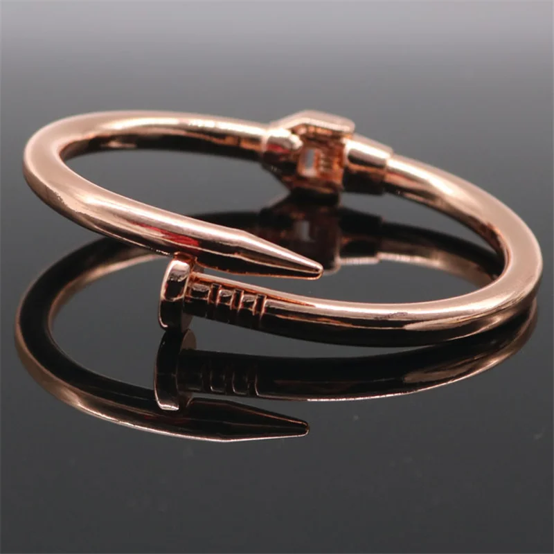 4 Color Classic Brand Nail Open Bracelets Female Temperament Simple Trendy Bracelet Stainles Steel Screw Bracelet For Women Gift 4 Color Classic Brand Nail Open Bracelets Female Temperament Simple Trendy Bracelet Stainles Steel Screw Bracelet For Women Gift