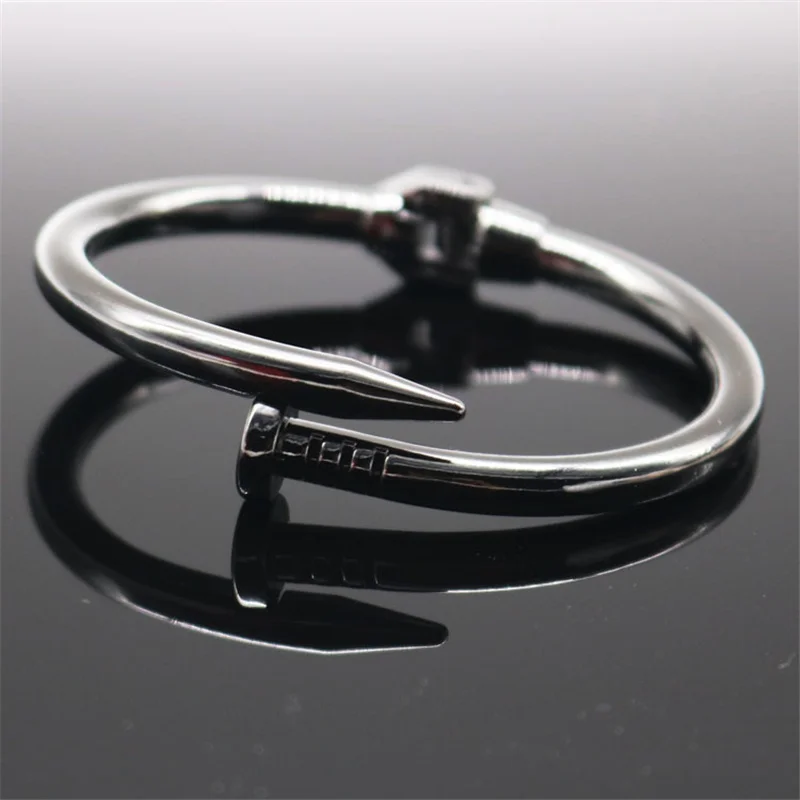 4 Color Classic Brand Nail Open Bracelets Female Temperament Simple Trendy Bracelet Stainles Steel Screw Bracelet For Women Gift 4 Color Classic Brand Nail Open Bracelets Female Temperament Simple Trendy Bracelet Stainles Steel Screw Bracelet For Women Gift