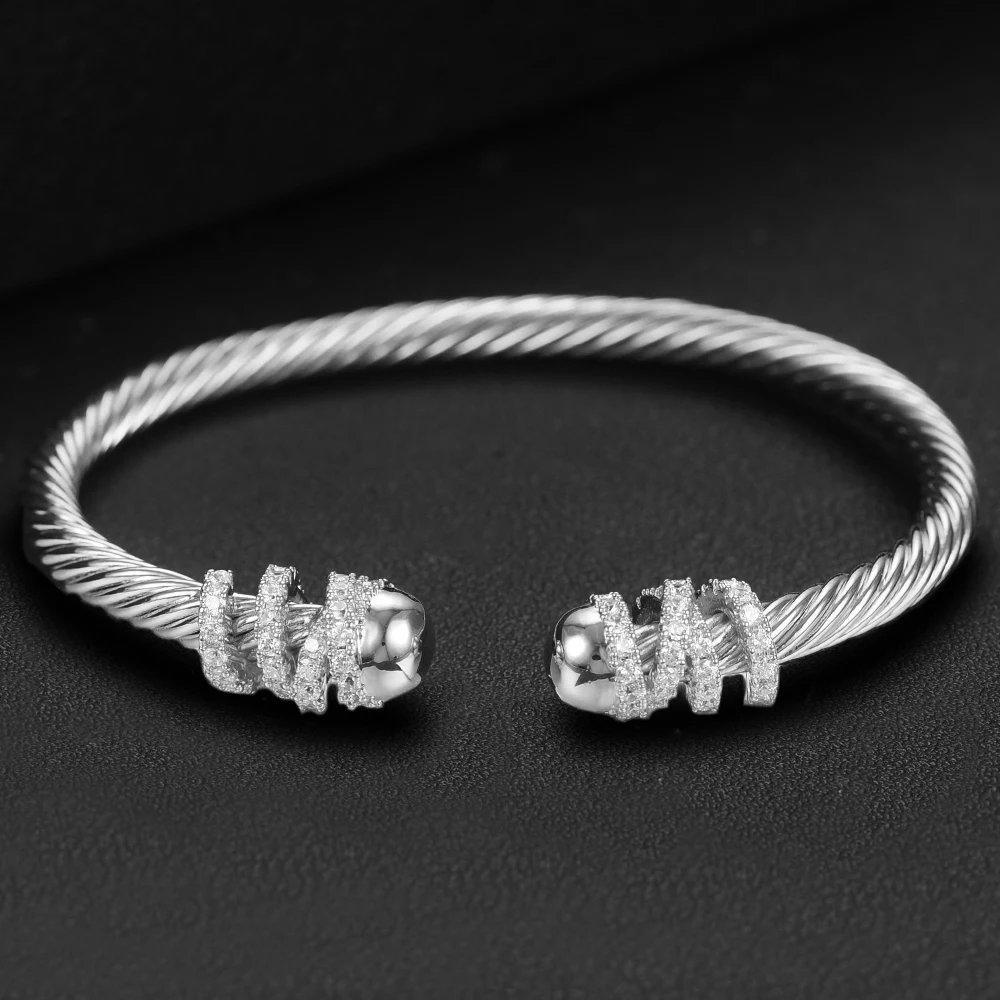 Jewelry 2023 Trendy Luxury Stackable Bangle Cuff For Women Wedding 316L Stainless Steel Bracelets Unique Chain Link Braided