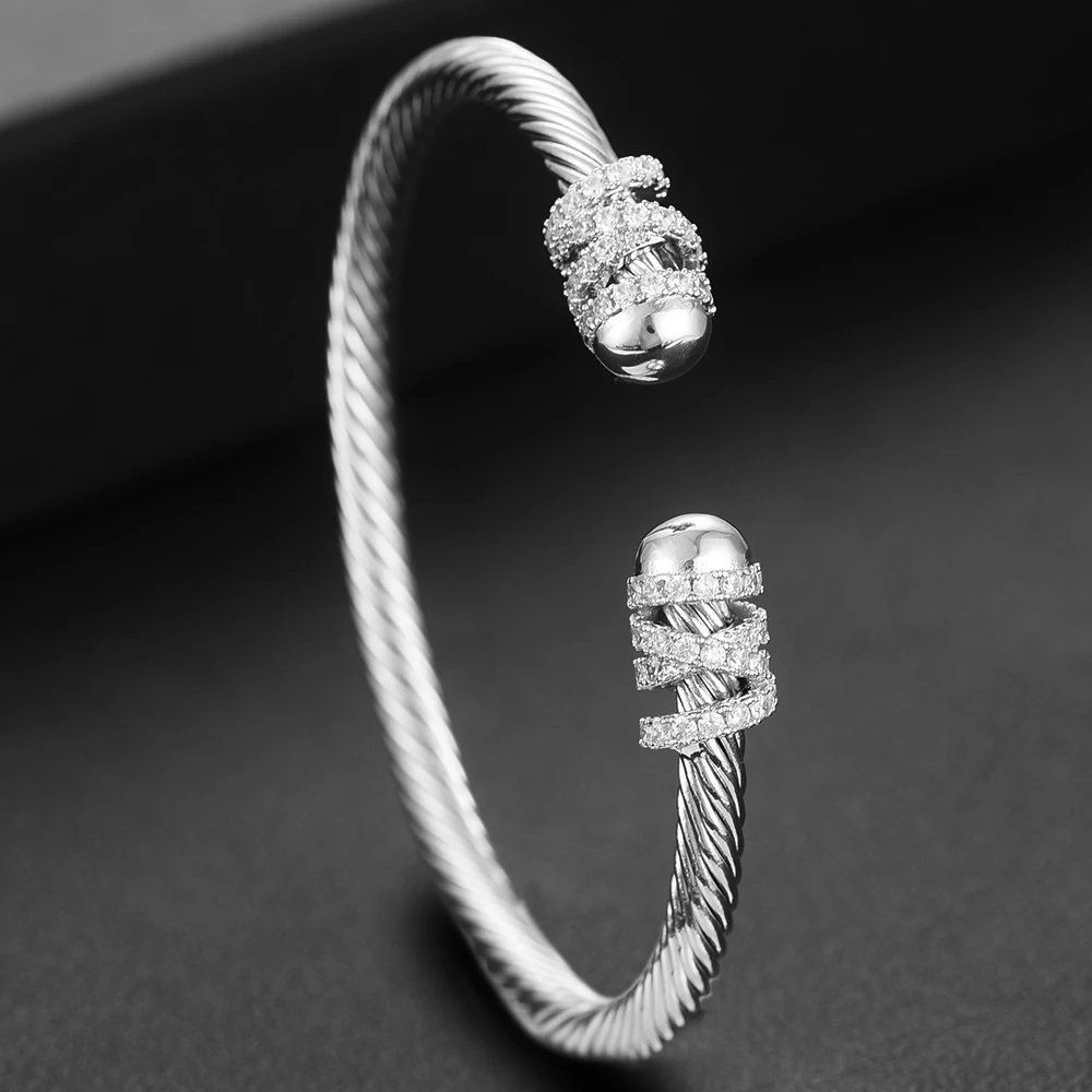 Jewelry 2023 Trendy Luxury Stackable Bangle Cuff For Women Wedding 316L Stainless Steel Bracelets Unique Chain Link Braided