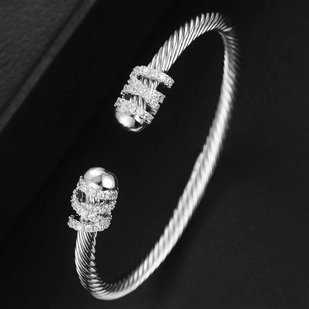 Jewelry 2023 Trendy Luxury Stackable Bangle Cuff For Women Wedding 316L Stainless Steel Bracelets Unique Chain Link Braided